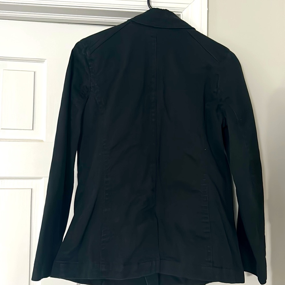 Black Gap Collared Button Up Cotton Raincoat Pea … - image 2